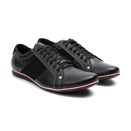 Suede + Leather Sneaker // Black (Euro: 40)