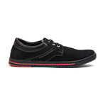 Suede Sneaker // Black, Grey + Red (Euro: 45)