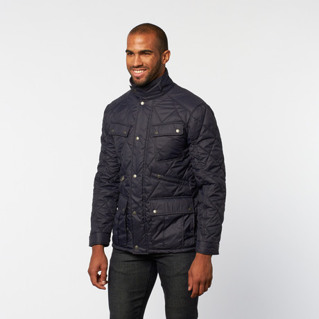 Diamond Quilted Jacket // Navy (S)