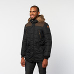 Timeout // Quilted Fur Trimmed Coat // Black (S)