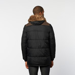 Timeout // Quilted Fur Trimmed Coat // Black (S)