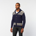 Timeout // Shawl Collar Cardigan // Navy (2XL)