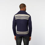 Timeout // Shawl Collar Cardigan // Navy (L)