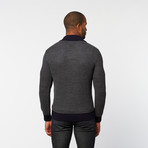 Timeout // Shawl Collar Textured Pullover Sweater // Navy (2XL)