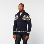 Timeout // Shawl Collar Pullover Sweater // Navy (L)