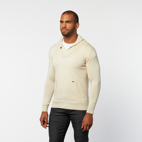 Timeout // Shawl Collar Pullover Sweater // Beige Melange (S)