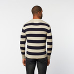 Santa Cruz Pullover Sweater // Light Stone Melange Stripe (L)