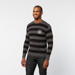 Santa Cruz Pullover Sweater // Moist Concrete Melange + Black Stripe (L)