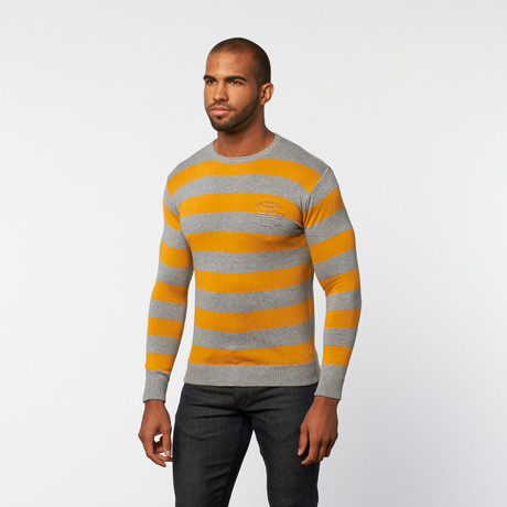 Santa Cruz Pullover Sweater // Grey Melange Stripe (S)