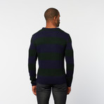 Pullover Sweater // Green Stripe (XL)