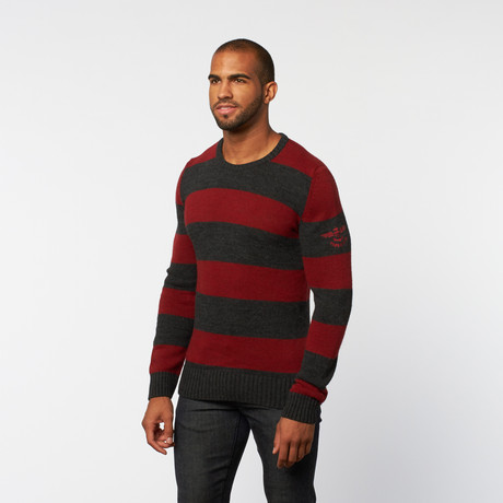 Pullover Sweater // Red Stripe (S)