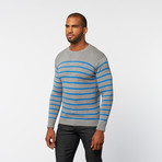 Pullover Sweater // Grey Melange Stripe (L)