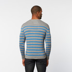 Pullover Sweater // Grey Melange Stripe (2XL)