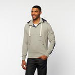 Quilted Henley Hoodie // Grey Melange (M)