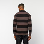 Humboldt Long-Sleeve Polo // Black Stripe (S)
