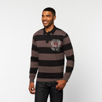 Humboldt Long-Sleeve Polo // Black Stripe (S)