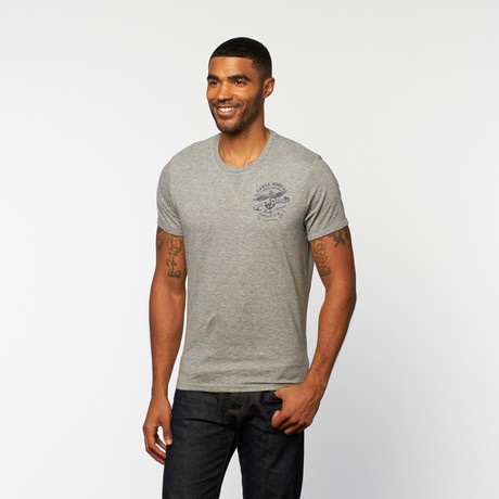 Santa Monica Notch Neck Tee // Light Grey Melange (S)