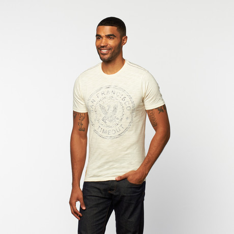 San Francisco Printed Tee // Bone White + Dark Red (S)