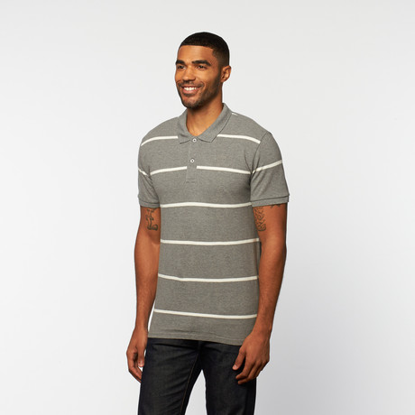 Timeout // Classic Polo // Grey Melange Stripe (L)