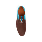 MYS Sport Casual Suede + Leather Derby // Dark Brown + Turquoise (Euro: 39)