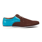 MYS Sport Casual Suede + Leather Derby // Dark Brown + Turquoise (Euro: 41)