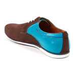 MYS Sport Casual Suede + Leather Derby // Dark Brown + Turquoise (Euro: 45)