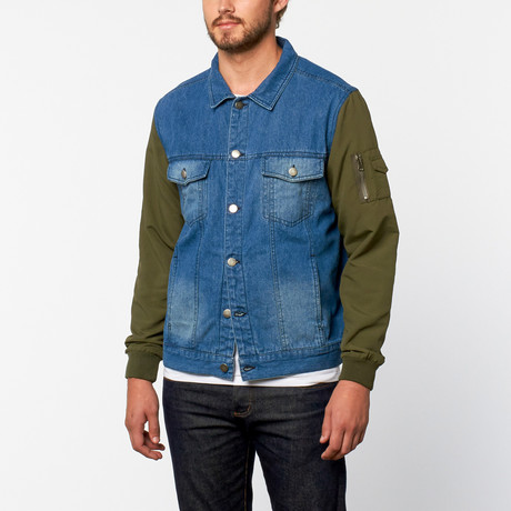 Prizim // Cooper Jacket // Denim + Green (S)