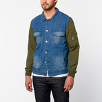 Prizim // Cooper Jacket // Denim + Green (L)