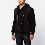 Standard Issue // Shearling Hooded Jacket // Black (S)