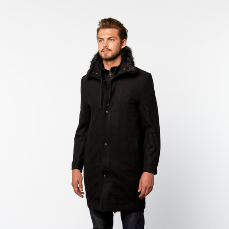 Standard Issue // Wool Long Coat // Black (XL)