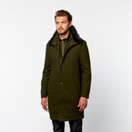 Standard Issue // Wool Long Coat // Military Green (S)