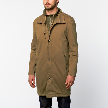 Standard Issue // Cotton Long Coat // Military Green (S)