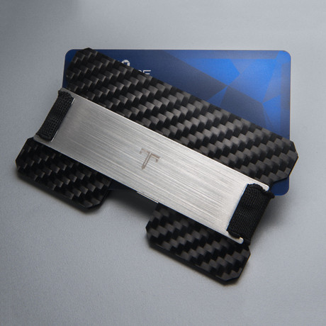 Tribe Wallet // Carbon Fiber Wallet // Black (Silver Bar + Black Band)