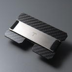 Tribe Wallet // Carbon Fiber Wallet // Black (Silver Bar + Black Band)