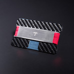 Tribe Wallet // Carbon Fiber Wallet // Black (Silver Bar + Black Band)