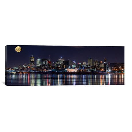 Montreal Skyline At Night (36"H x 12"W x 0.75"D)