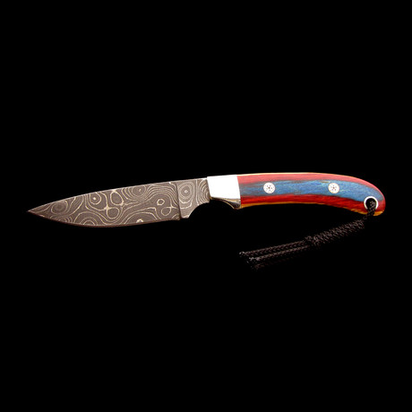 Dymondwood Fixed Blade Knife // Red + Blue