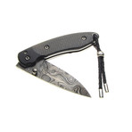 Carbon Fiber Damascus Folder // Black