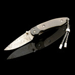 Carbon Fiber Damascus Folder // Black