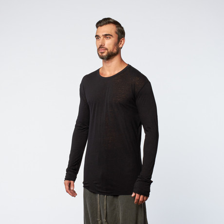 Linen Jersey 201 Long-Sleeve // Jet Black (XS)