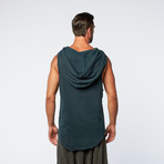 Yianni Sleeveless Shirt + Hood // Peacock (L)