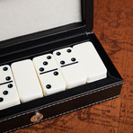 42 Piece Domino Set // Black Leather