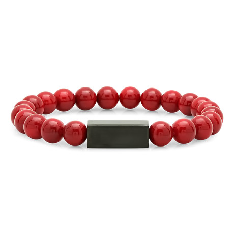 Beaded Bracelet // Red + Black