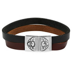 Leather Layered Bracelet // Black + Brown