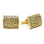 18k Gold Plated Cobblestone Cufflinks // Yellow