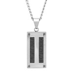 Stainless Steel Pendant Necklace // Silver + Black