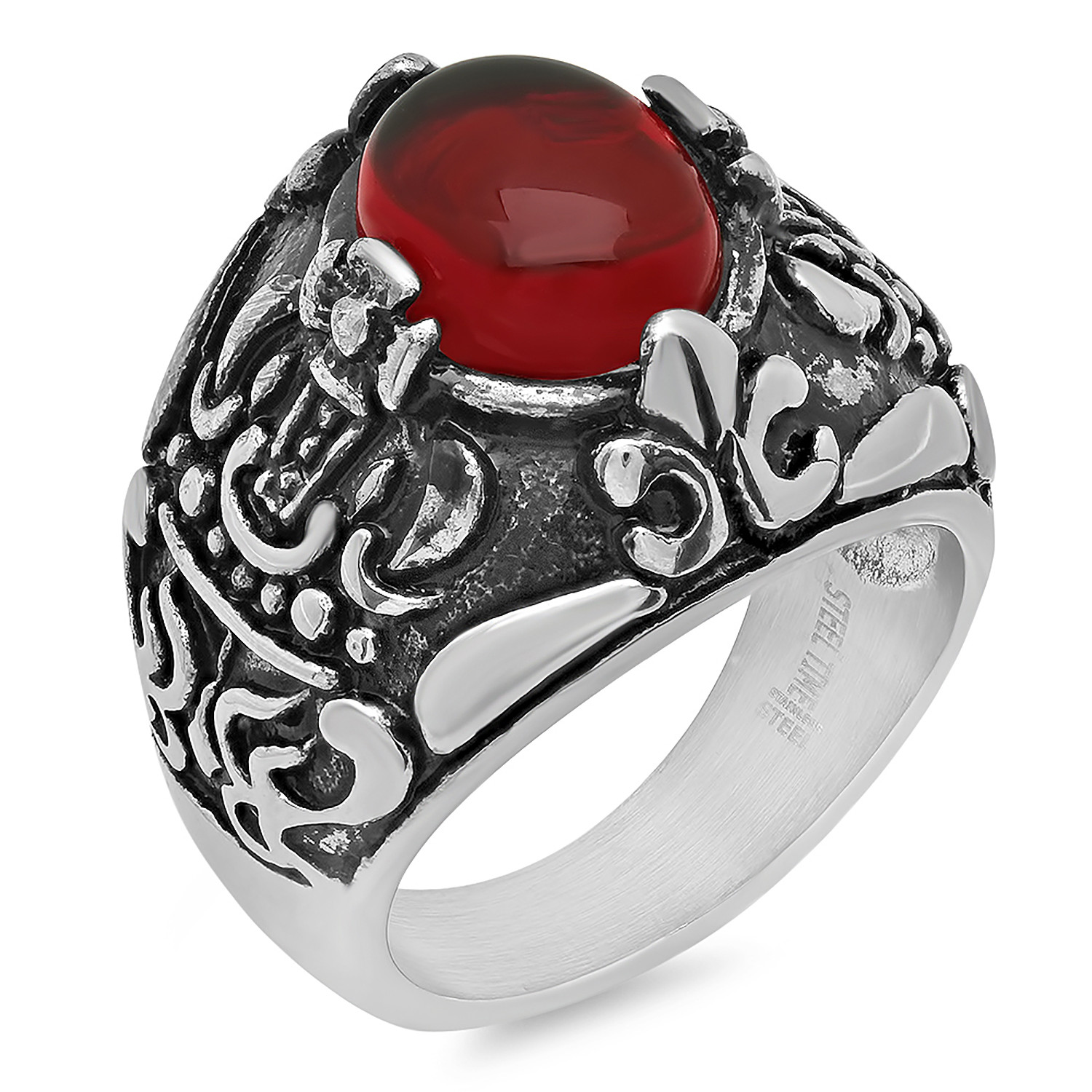 Stainless Steel Stone Ring // Red (Size 9) - HMY Jewelry - Touch of Modern