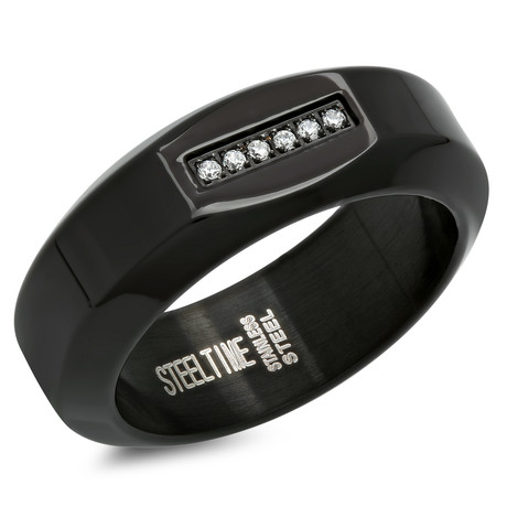 Stainless Steel Band Ring // Black (Size 9)