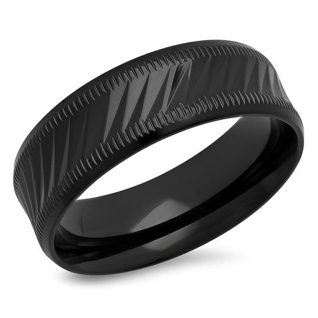 Stainless Steel Ring // Black IP (Size 9)