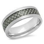 Carbon Fiber Ring // Metallic (Size 9)